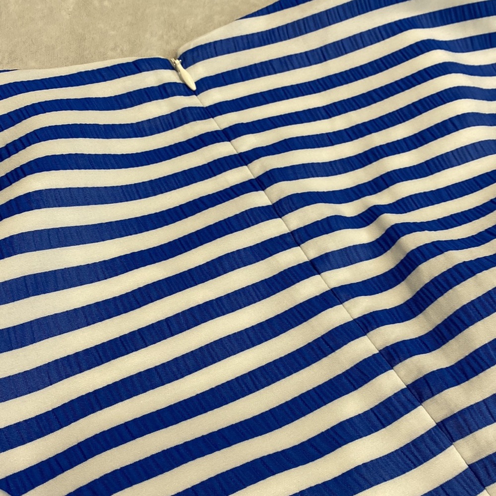Patrizia luca milano dress blue white stripes sleeveless mid length Size M. New - Picture 15 of 15